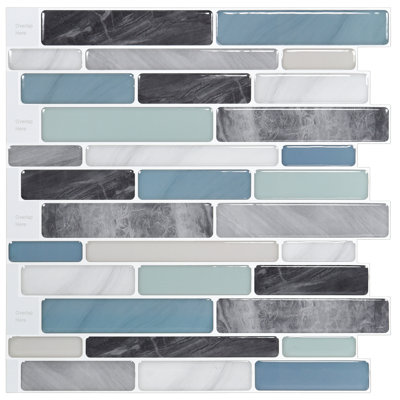 12" x 12" Peel & Stick Mosaic Tile,Vinyl Self Adhesive Tile for Kitchen Backsplash,10-Sheet