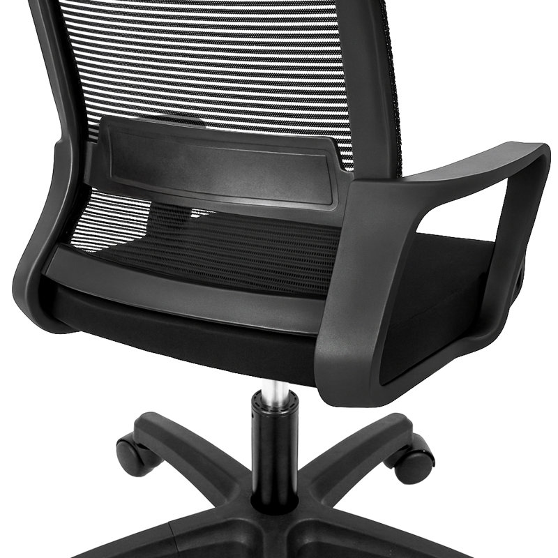 Chaise de bureau ergonomique en filet avec siège profond et large Nikyia, Noir, noir, noir, noir