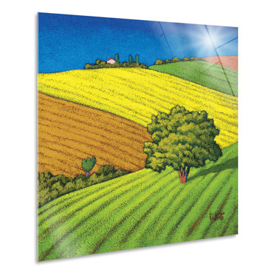 Green And Yellow Fields by Stefano Calisti - No Frame Print