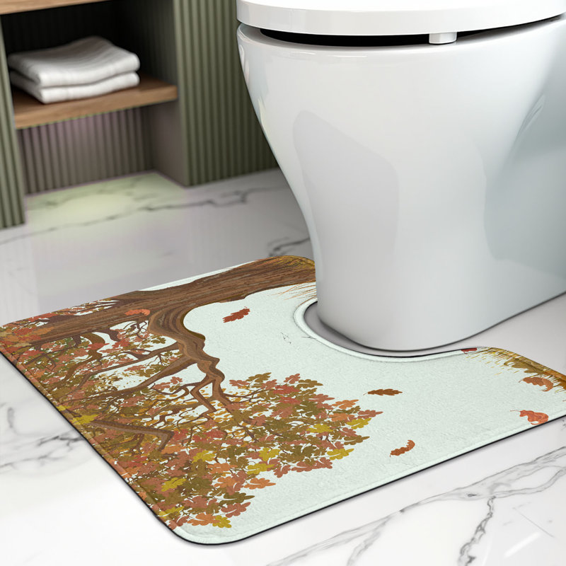  Tapis de salle de bain en U 20 po x 16 po Autumn Redwood