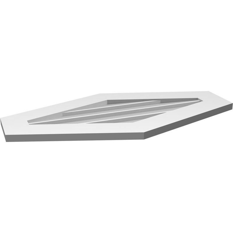Ventilé vertical à pignon vertical 4/12 po, H 18 po x l 34 po x P 1 po