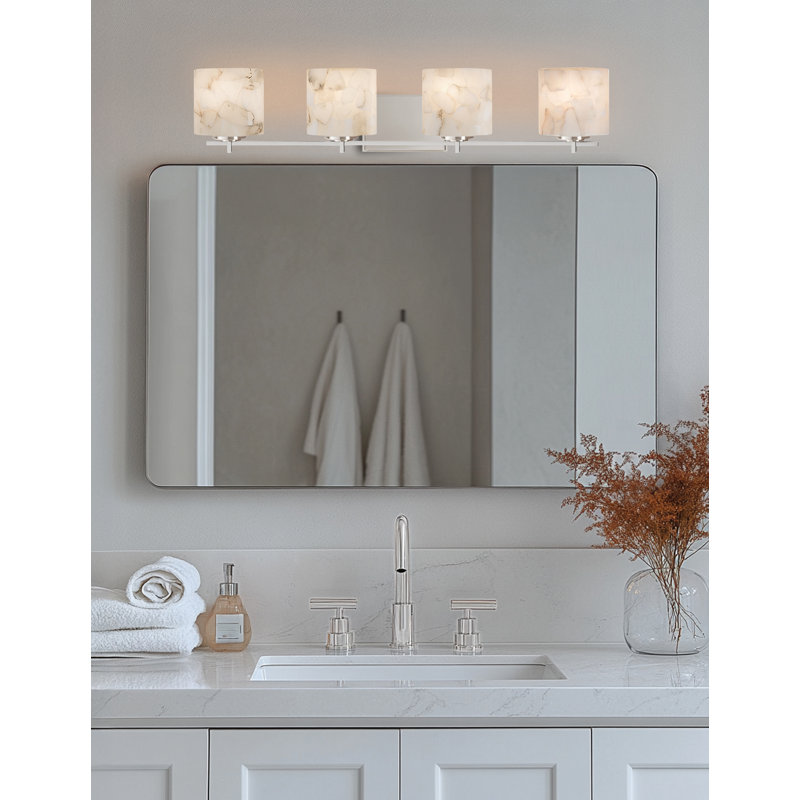 Éclairage pour meuble-lavabo 4 lumières Bouzoun, Nickel brossé