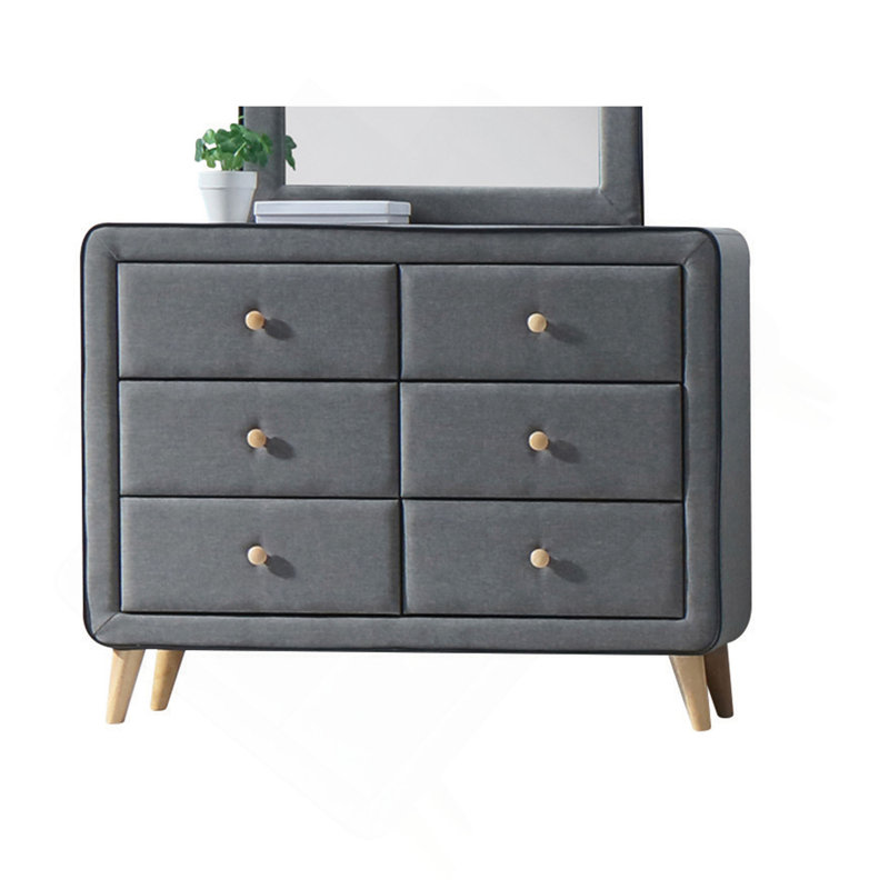 Commode en tissu gris clair