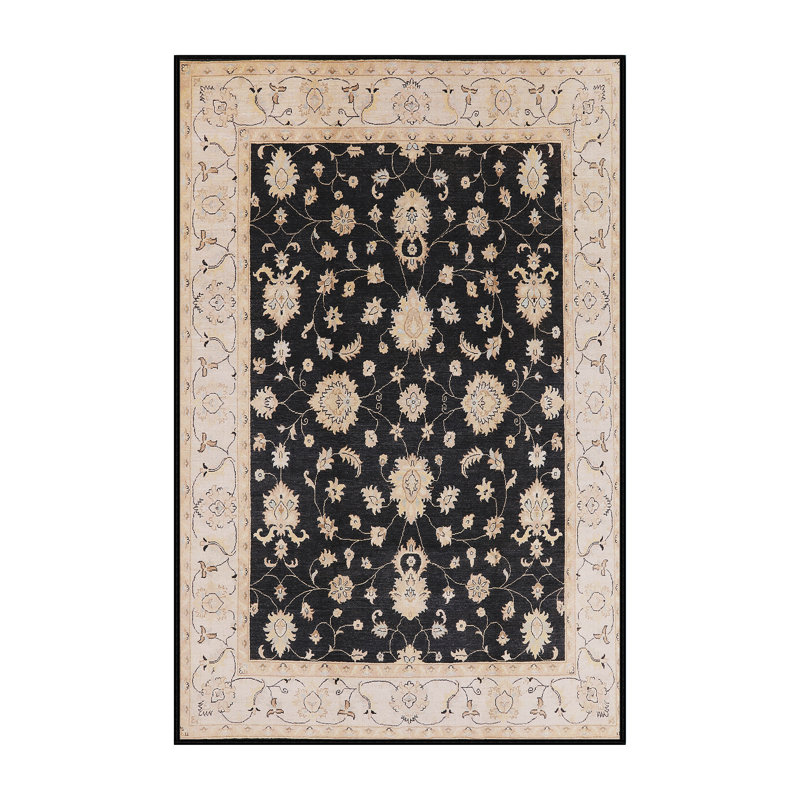 Tapis oriental noir / beige Laeff, Rectangle 4 pi x 6 pi