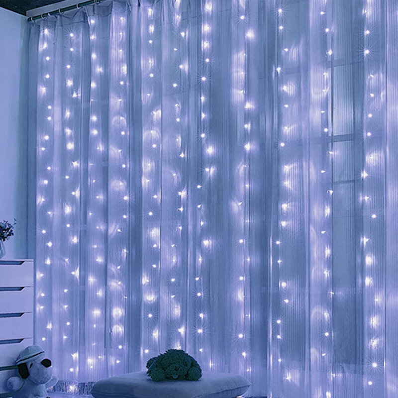 Pinesdale Indoor 300 - Bulb 118'' Plug-in LED Curtain String Light, White