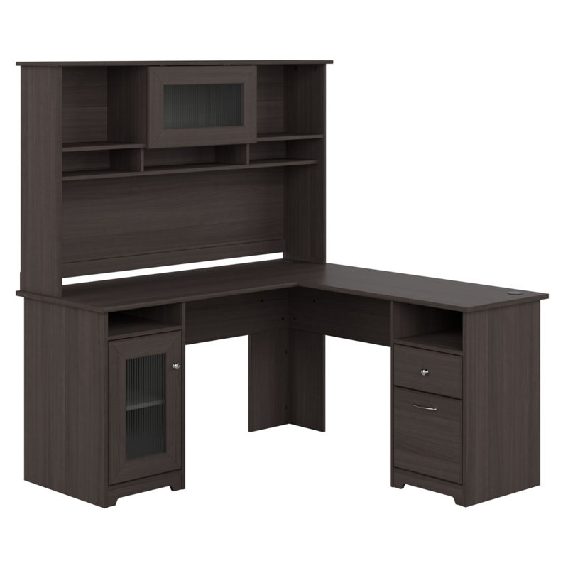 Ozro L-Shaped Executive Desk, Gray
