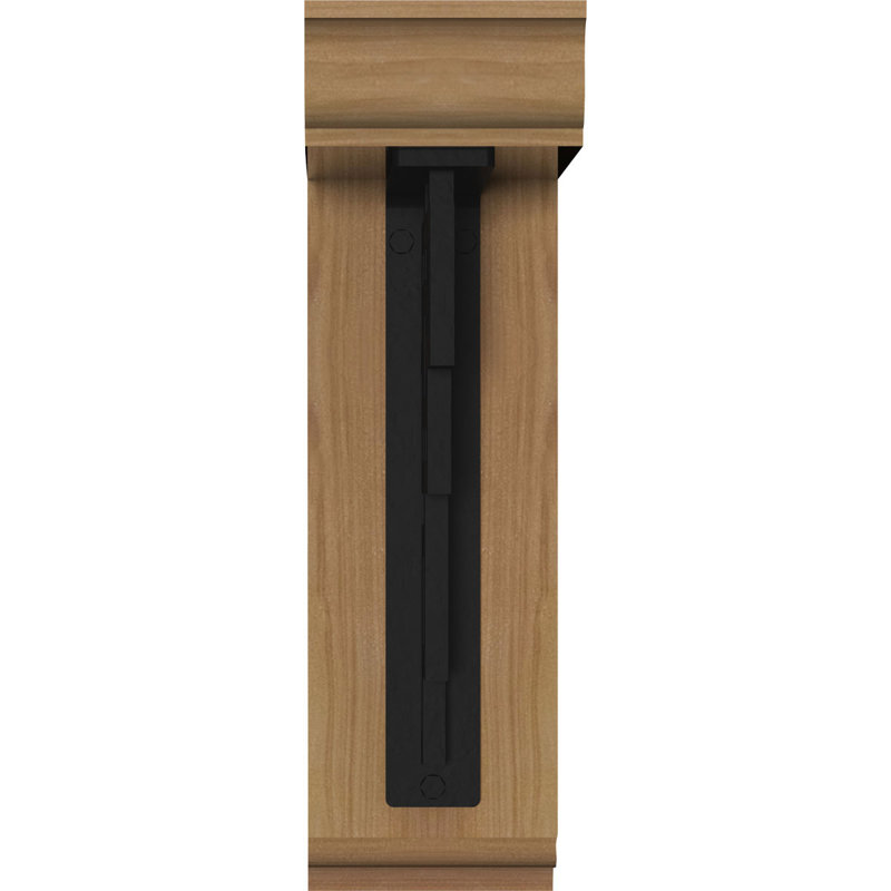 Support de fer simple 4 "Eris, H 16 po x P 13 1/2 po, Cèdre rouge de l'Ouest l 3 1/2 po x T 4 po (lisse