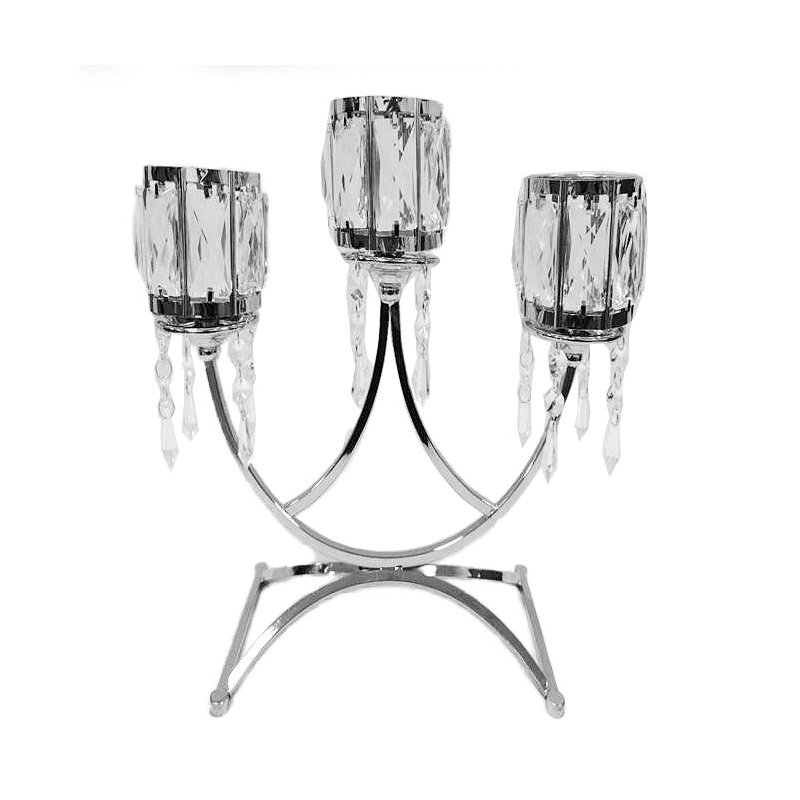 15'' H Tabletop Candelabra, Silver