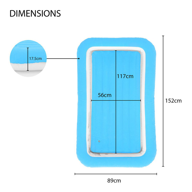 Flocked Kids Airbed, Blue