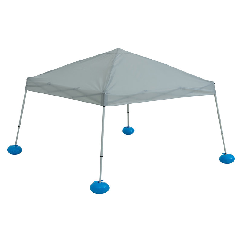 10x10 FT Floating Pool Canopy Pop Up Gazebo with Wicker Floating Pool Tray, Water Tent, Steel & Aluminum Frame, PVC Floats, Hand Pump & Carry Bag for Lake Beach Pool