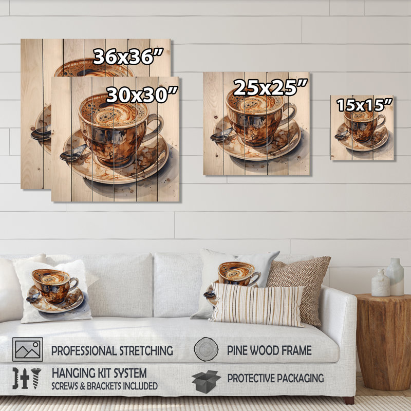 Hend - Décoration murale sur bois de pin naturel, H 36 po x l 36 po