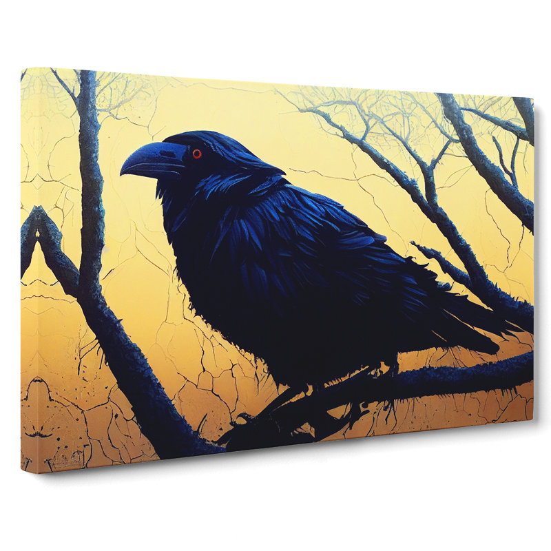 Great Raven Bird - Wrapped Canvas Print, 35cm H x 50cm W x 3cm D