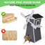 Maison pour chat amusante en forme de moulin avec 1 plateforme, 2 portes et un toit imperméable