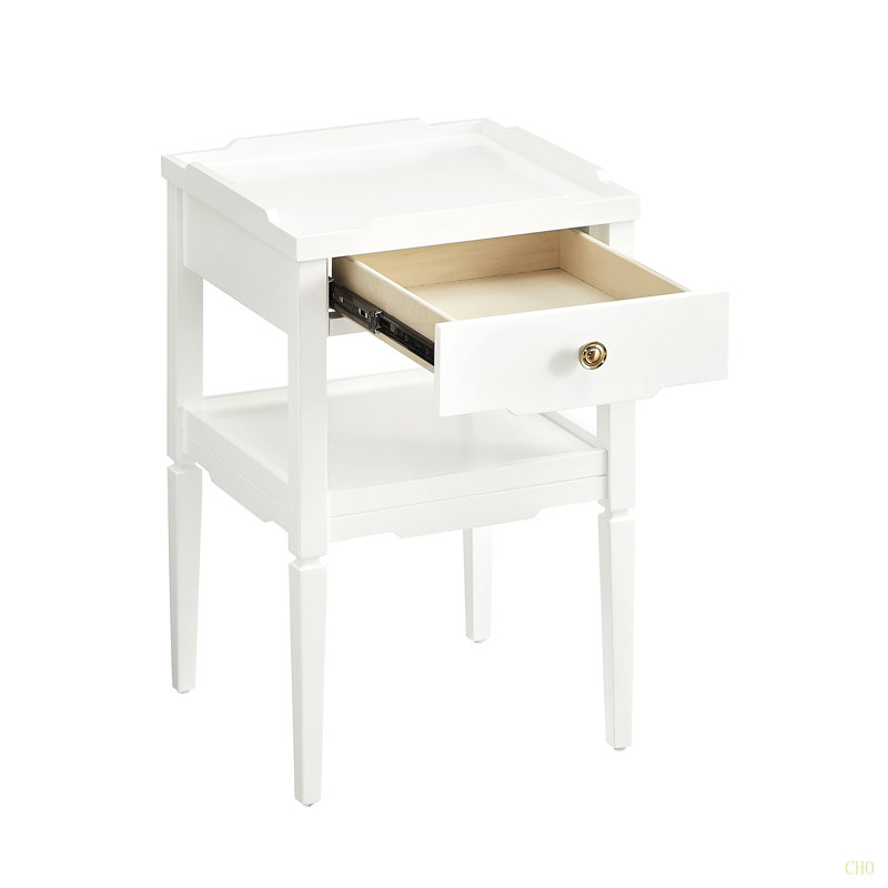Table de chevet 1 tiroir Foley, Blanc