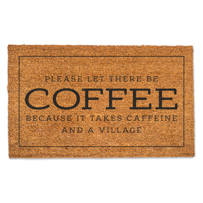 Coffee Caffeine Village Door Mat