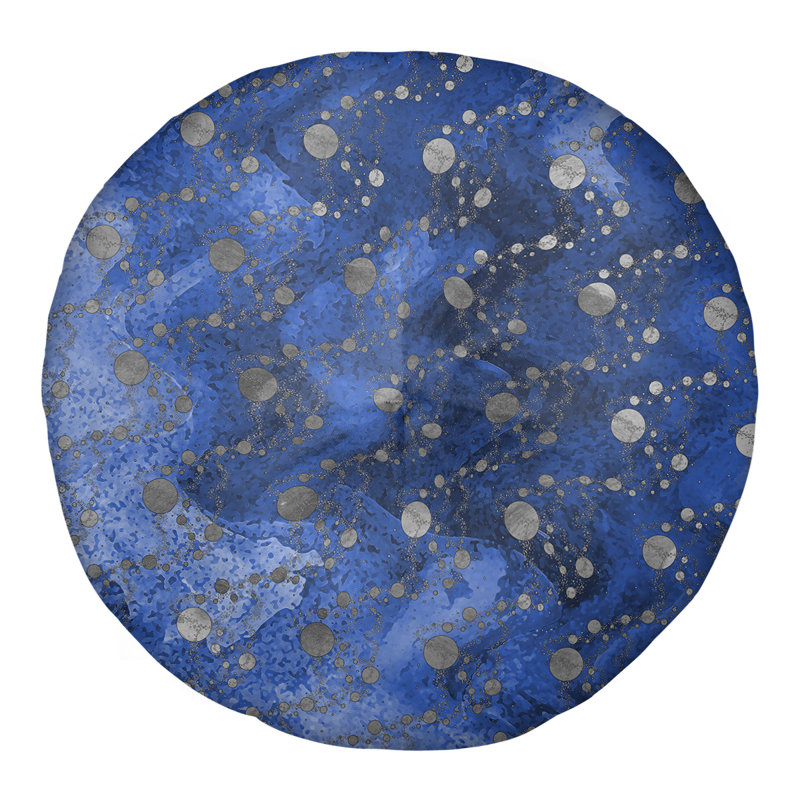 Coussin de sol Katelyn Elizabeth, H 26 po x l 26 po, Bleu