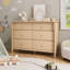 Commode 6 tiroirs avec rangement, large commode pour chambre de bébé, chêne-2073579870