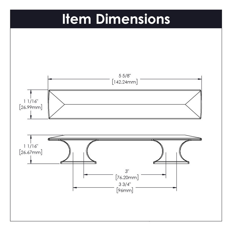 Bungalow Collection Rectangular Pull - 3" & 3-3/4" Center to Center Cabinet Pull Oil-Rubbed Bronze Highlighted - Transitional, Coastal Hardware for Drawers & Cabinets