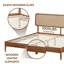 NTC Lupin Solid Wood Platform Bed with Headboard and Silent Slats, Mid-Century Modern Style, 1000 lb Weight Capacity, Effortless Assembly, Queen - Dark Walnut-425854246-420508058