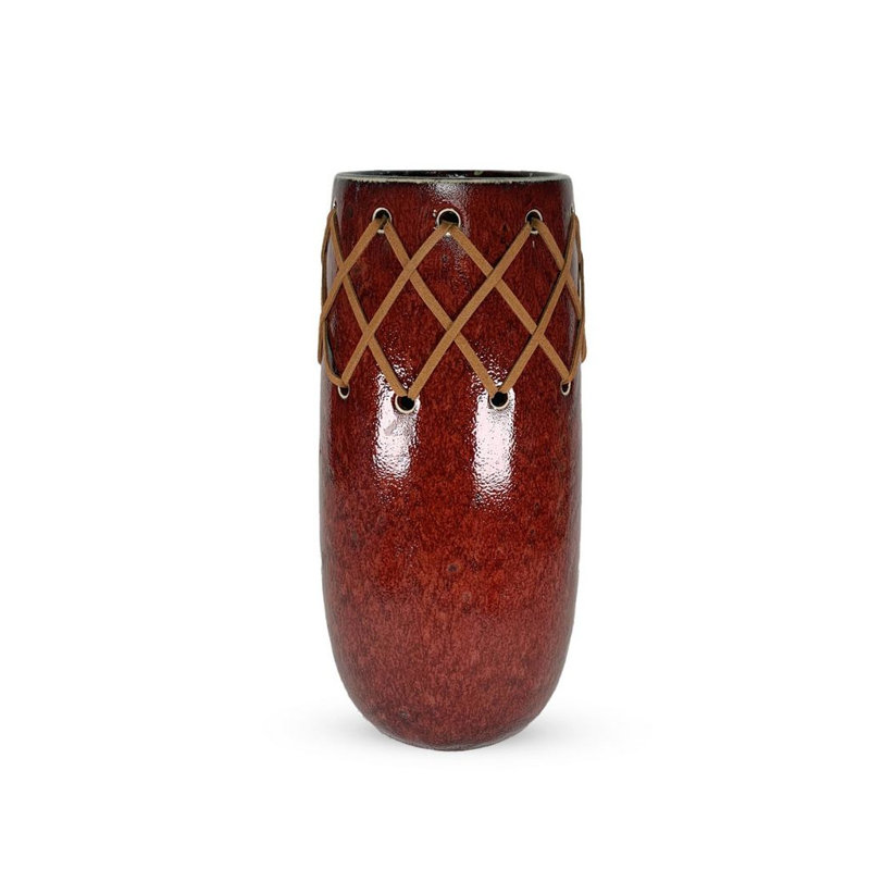 Vase en céramique brillant style Sud-Ouest, Blanc