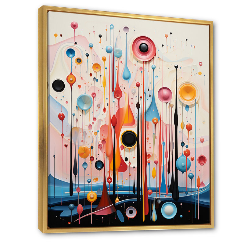 «Crystalline Consciousness Retro Pastel I», reproduction sur toile, Cadre flottant doré, 32" H x 16" W