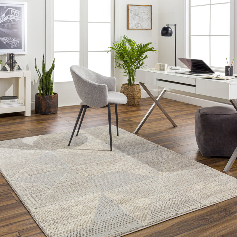 Darrisha Slate Grey Taupe Machine Washable Area Rug, Rectangle 8'11" x 12'