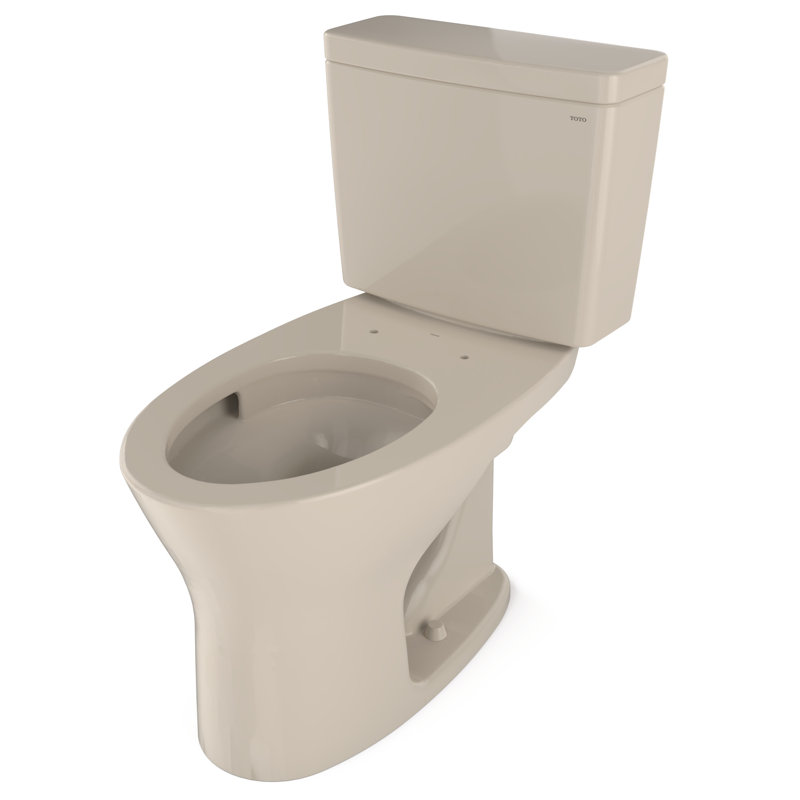 Drake® Elongated Two-Piece toilet (Seat Not Included), Cotton, Left-Hand, Gravity