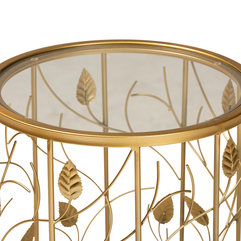 Kountz Mirrored Glass Top End Table