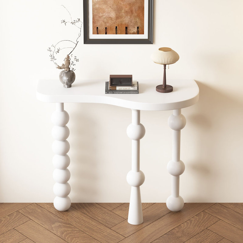 Console Mid-Century blanche, H 31,5 po x l 47,2 po x P 13,8 po
