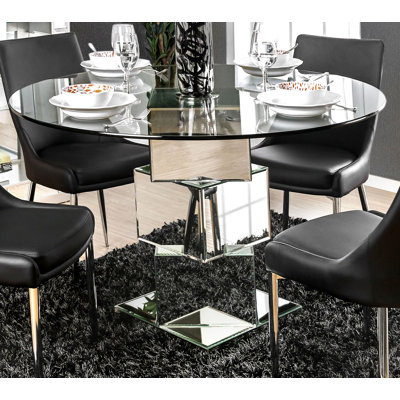 Corra Round Glass Top Dining Table