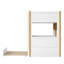 Lit superposé en forme de maison moderne Kairox avec tablettes et tiroirs de rangement, garde-corps, solution de sommeil loft ludique-126554042