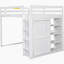 Lit mezzanine en bois avec garde-robe intégré et tablette avec rangement-1285647697