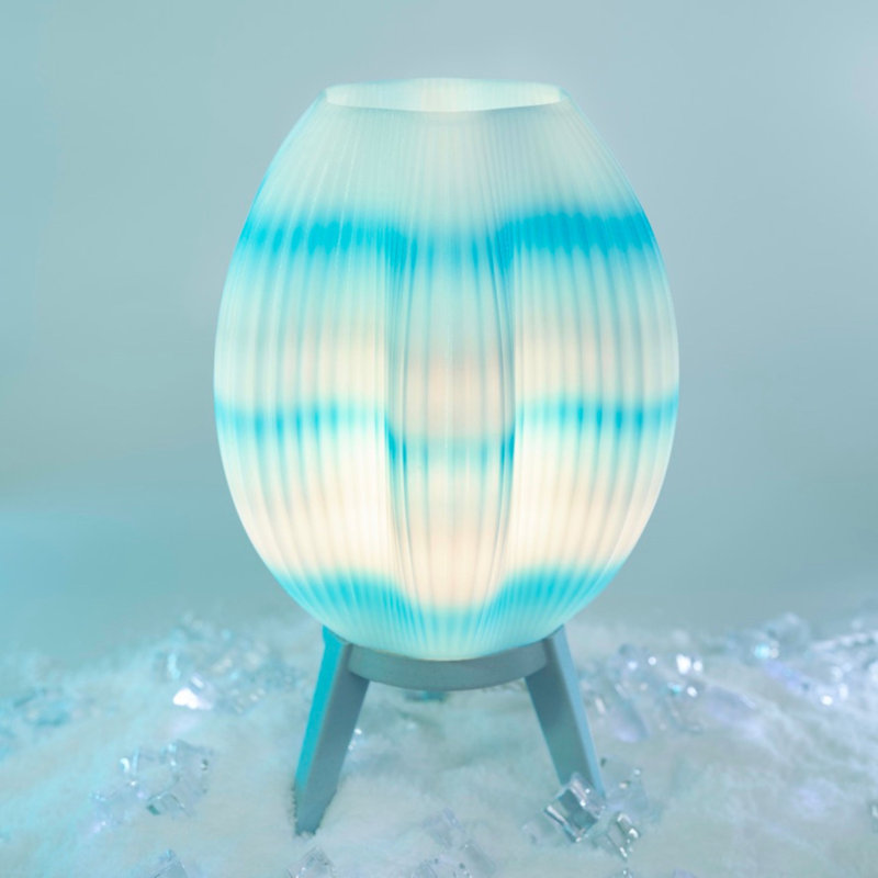 Lampe de table DEL Wavy, Bleu, Bleu / blanc