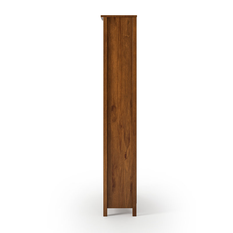 Bibliothèque en bois massif de style Shaker classique, (6 tablettes) H 72 po x l 30 po x P 13,25 po, Pacane foncée