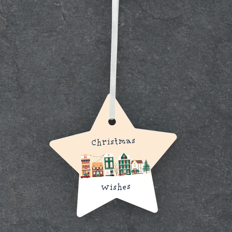 Xmas Christmas Wishes Star Shaped Ornament