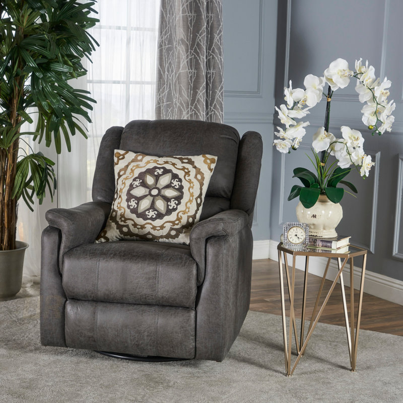 Fauteuil inclinable et confortable avec pivot, rembourrage moelleux et design polyvalent pour la vie moderne, Ardoise