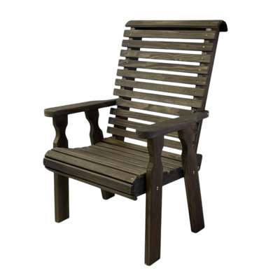Pine Solid Wood Outdoor Dining Armchair