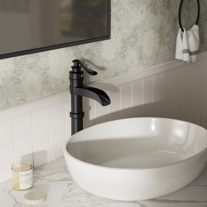 Single-handle Bathroom Faucet with Drain Assembly, Matte Black