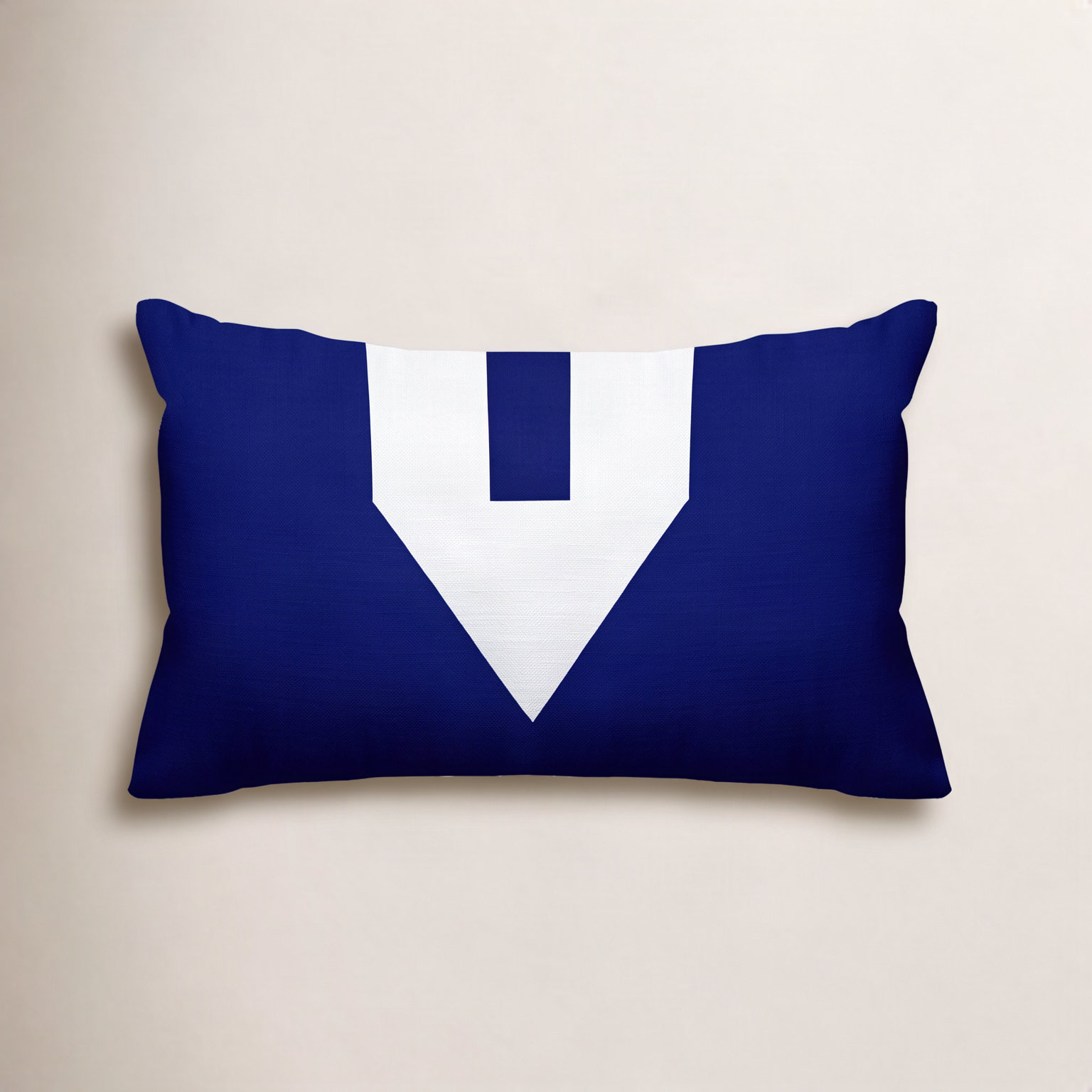 Luella Geometric Indoor/Outdoor Lumbar Throw Pillow, Navy Blue