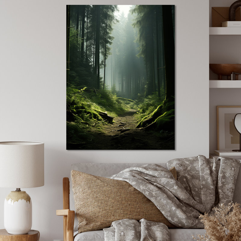 «Deep Into The Forest» - art mural forêt, Toile tendue, H 40 po x l 30 po x P 1,5 po