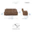 Ensemble de salon inclinable manuel en microfibre 2 pièces Roybal-1096248899