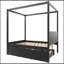 Auvent pleine grandeur Geib avec lit gigogne simple et 3 tiroirs de rangement-85409582