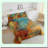 Grunge Ombre Watercolor Comforter Set - Luxurious Queen Size Bedding with Abstract Geometry Design - Blue Tie Dye and Teal Gradient Quilt Set