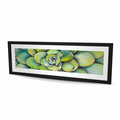 Reproduction de plante grasse aquarelle - décor encadré mat