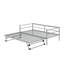 Twin Size Metal Daybed With Adjustable Trundle-1106425880