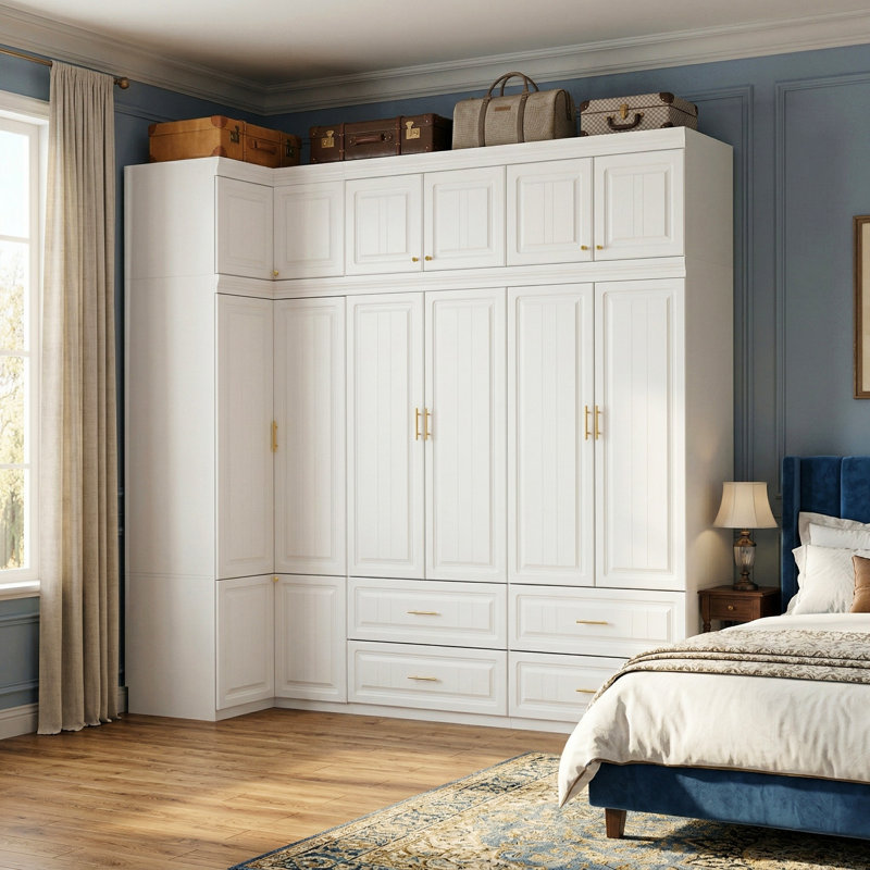 Ensemble de garde-robe avec armoire supérieure et design élégant