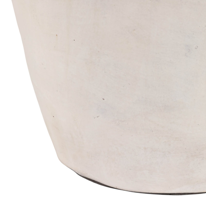 Vase rond rustique haut pour la décoration intérieure, vase de table décoratif en terre cuite, 63,5 cm (25 pouces), brun et blanc