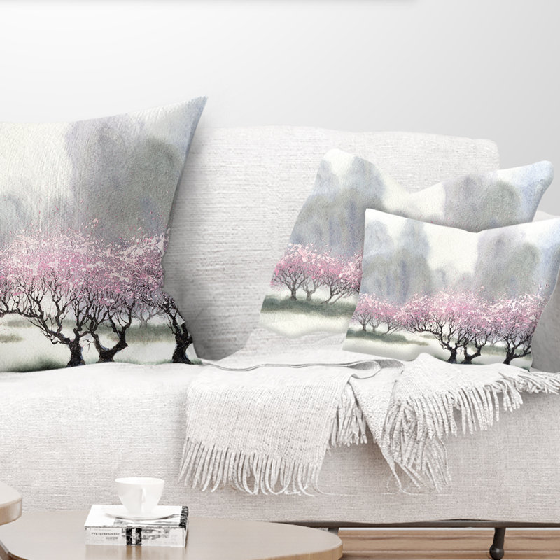 Coussins de paysage au printemps, Rectangulaire, 12 po x 20 po