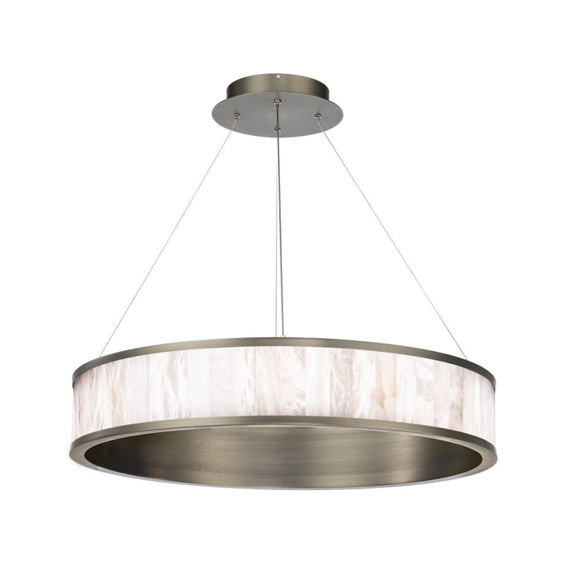Coliseo 1 - Light Single Drum LED Pendant, Antique Nickel