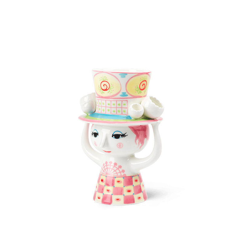 Lady With Hat Ceramic / Porcelain Table Vase